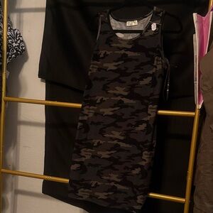 Bobbie Brooks Camo Mini Dress - Black and Brown